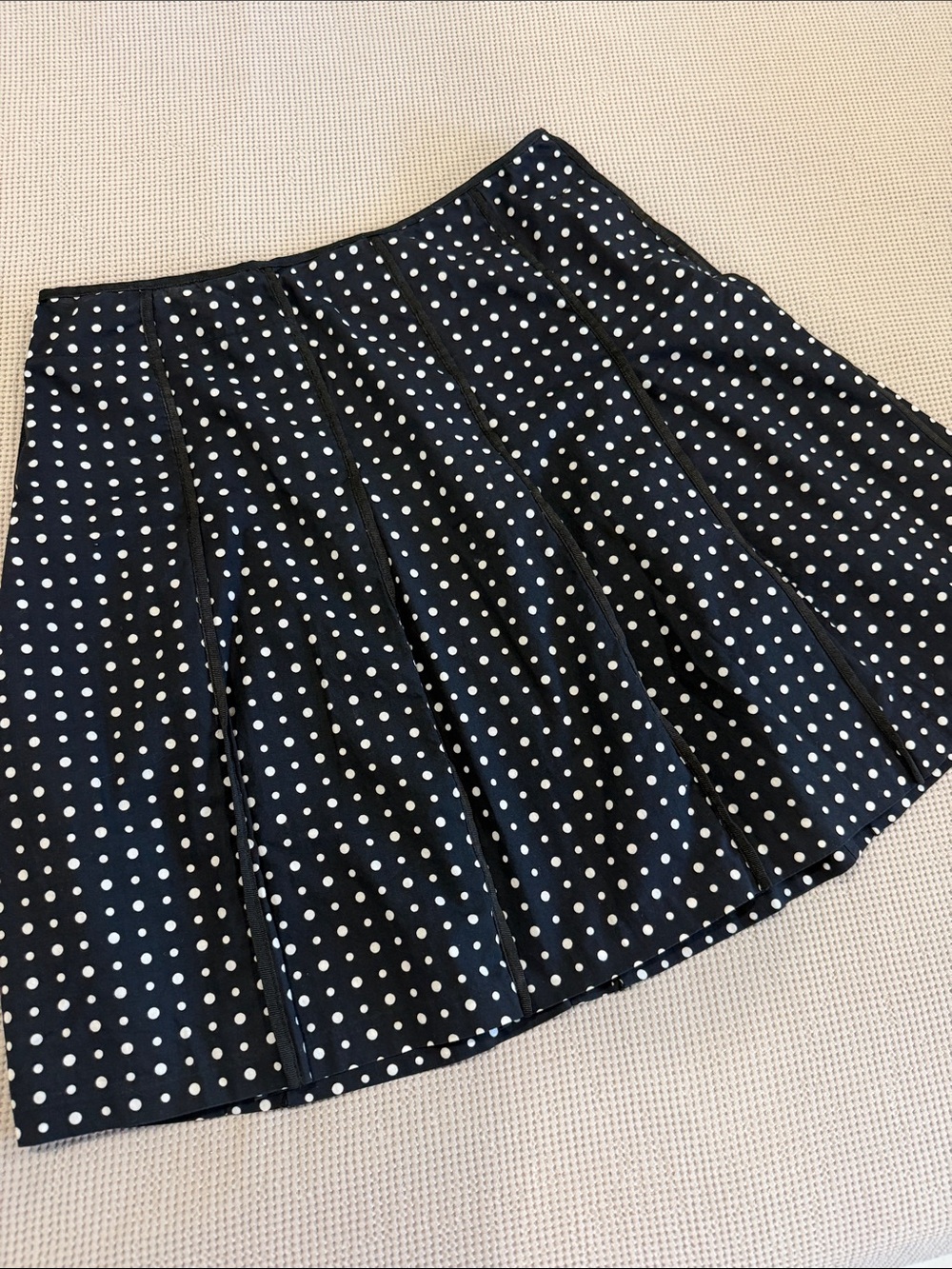 Nine West Navy and White Polka Dot Skater Skirt